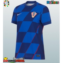 Camisa de Futebol Croácia Equipamento Secundário Mulheres Europeu 2024 Manga Curta